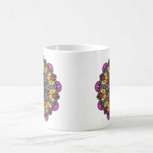 Sacred Bloom Mandala: Mandala Coffee Mug (Centre)
