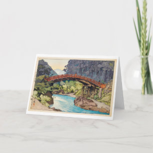 Sacred Bridge, Hiroshi Yoshida, Woodcut Kaart