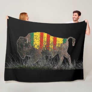 Sacred Buffalo Vietnam Veteran BLANKET Fleece Deken