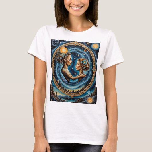 Sacred Cosmic Mirror Goddess Shirt (Voorkant)