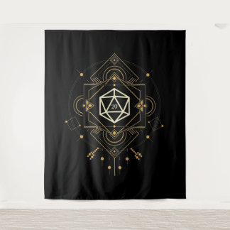 Sacred D20 Dice Minimalist Geometry Tabletop RPG Wandkleed