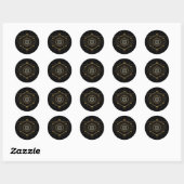 Sacred D20 Dice of the Sorcerer Tabletop RPG Ronde Sticker (Vel)