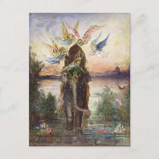 Sacred Elephant (Péri) van Gustave Moreau Briefkaart (Voorkant)