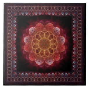 Sacred esoteric fractal framed ornament tegeltje