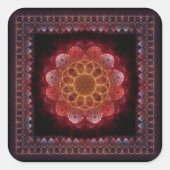 Sacred esoteric fractal framed ornament vierkante sticker (Voorkant)