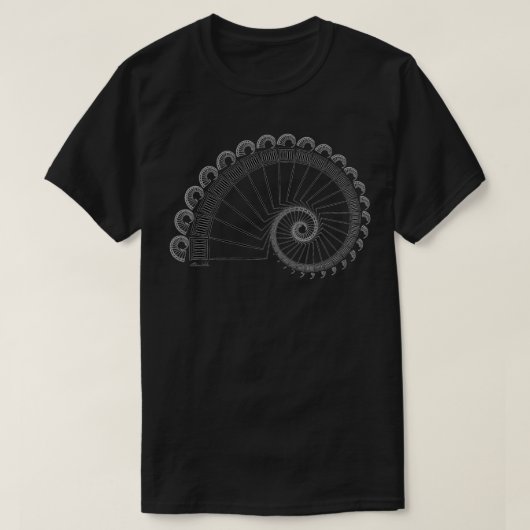 Sacred Geometry Fibonacci Sequence Nautilus Shell T-shirt (Design voorkant)