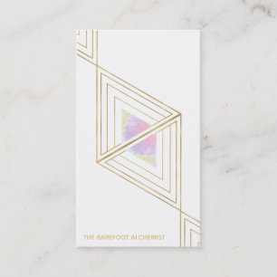 *~* Sacred Geometry Gold Boho Triangles Alchemy Visitekaartje