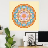 Sacred Geometry Mandala 5 Poster (Thuiskantoor)