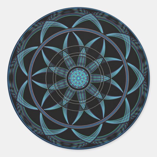 Sacred Geometry Mandala - Bliss Ronde Sticker (Voorkant)