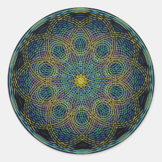 Sacred Geometry Mandala: Sincerity - Handtekening Ronde Sticker