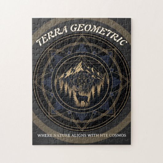 Sacred Geometry Nature Fusion • Mountains & Forest Legpuzzel (Verticaal)