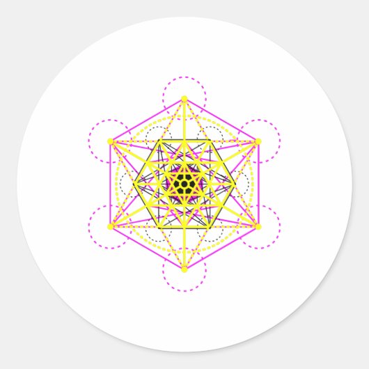 Sacred Geometry Ronde Sticker (Voorkant)