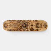Sacred geometry skateboard, pryrography on wood skateboard (Horizontaal)