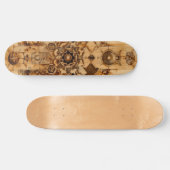 Sacred geometry skateboard, pryrography on wood skateboard (Horizontaal)