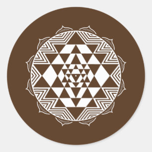 Sacred Geometry Sri Yantra Chakra Triangle Ronde Sticker