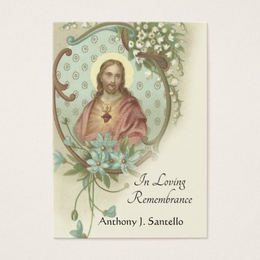 Sacred Heart Catholic Funeral Memorial Carte Saint (Devant)