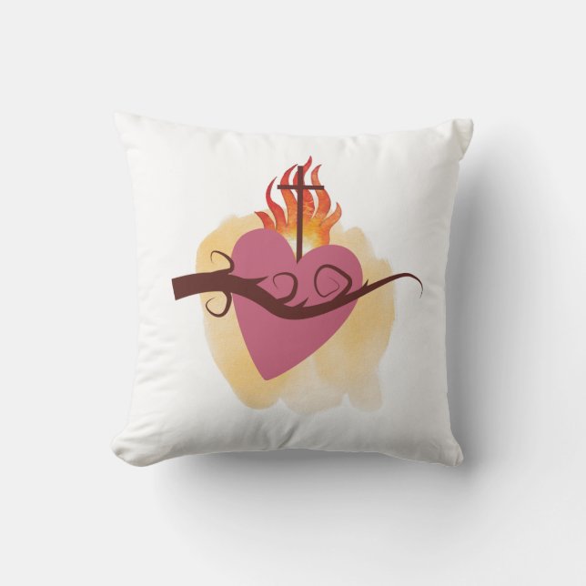 Sacred Heart Coussin par Catholic Everyday (Recto)