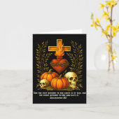 Sacred Heart Halloween Jesus Skulls Pumpkins Chris Kaart (Gele Bloem)