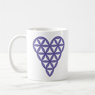 Sacred Heart - Heart of life, 3D/Blue. Koffiemok
