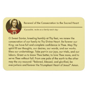 Sacred Heart Jesus Consecration Renewal Prayer Magneet