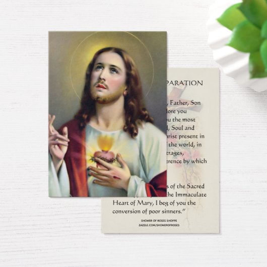 Sacred Heart Jesus rooms-katholieke reparatie gebe Visitekaartje (Bureau)