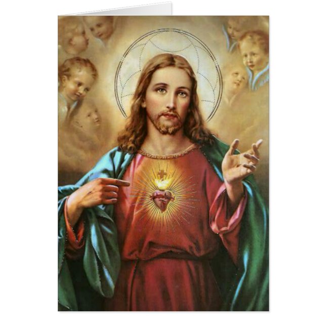 Sacred Heart-katholieke Mass Offcard (Voorkant)