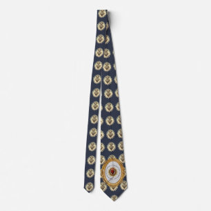 Sacred Heart Necktie Navy Blue met Sacred Heart Stropdas