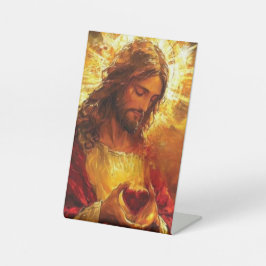 Sacred Heart of Jesus  Reclamebord Met Voetstuk