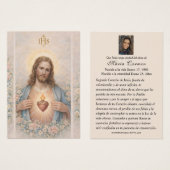 Sacred Heart of Jesus  Spanish Funeral Prayer (Devant & derrière)