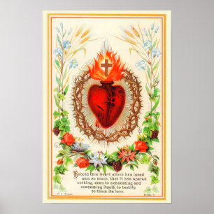Sacred Heart of Jesus Vintage B-092621 Poster