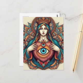 Sacred Heart Of Mary Protection From Evil Briefkaart