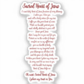 Sacred Heart Prayer Vinyl Sticker (Recto)