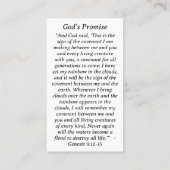 Sacred Heart Rainbow Signifiant carte de prière (Dos)