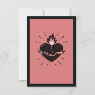 Sacred Heart Reimagined – Minimal Symbolic Art  Bedankkaart