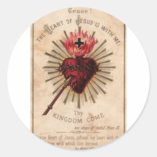 Sacred Heart Ronde Sticker (Voorkant)
