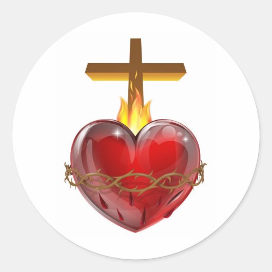 Sacred Heart Ronde Sticker (Voorkant)