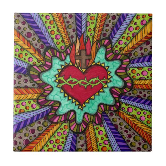 Sacred Heart Tile Tegeltje (Voorkant)