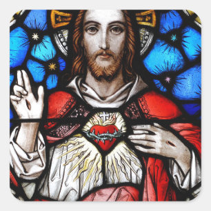 SACRED HEART VAN JESUS VIERKANTE STICKER