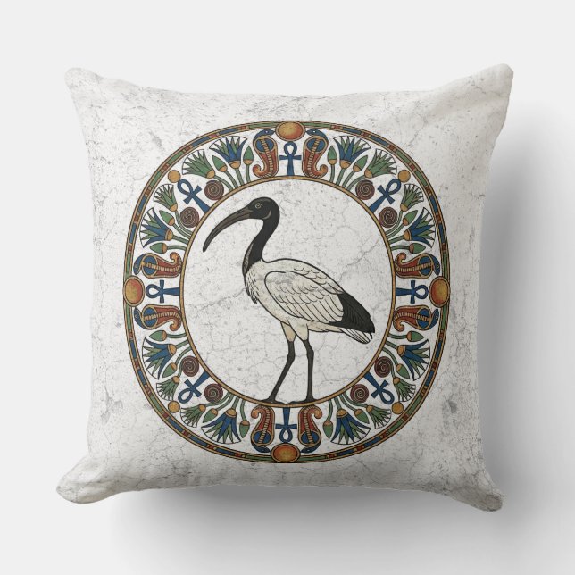 Sacred Ibis of Thoth: God of Wisdom Ancient Egypt Kussen (Voorkant)