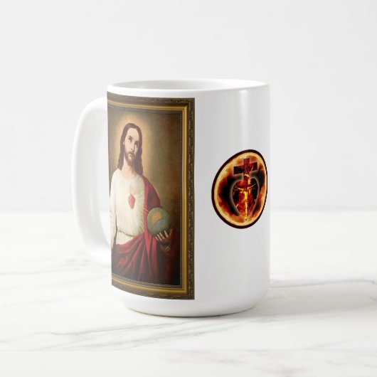 Sacred & Immaculate Hearts Café Mug (Devant gauche)