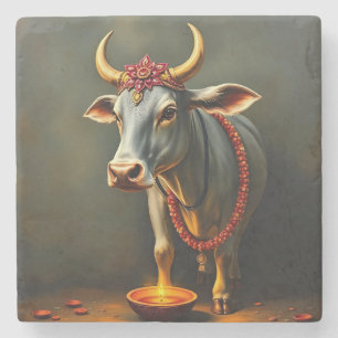 Sacred Koe Diwali Table Accent Stenen Onderzetter