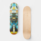 Sacred Light Wave Mask light blue yellow orange Skateboard (Voorkant)