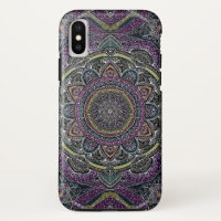 Sacred mandala sterren en kant paars en zwart
