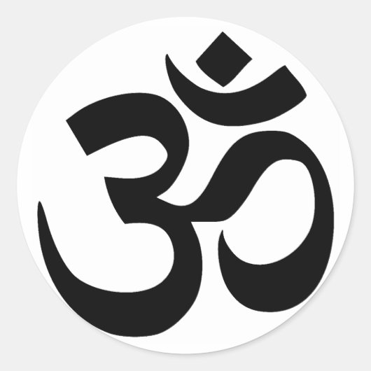 Sacred Om Symbol Sanskrit Script Writing Ronde Sticker (Voorkant)