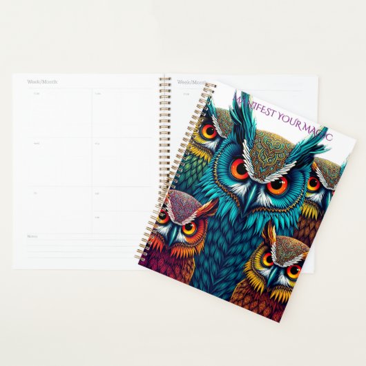 🦉 Sacred Owl Wisdom - Mystical Planning Journal (Devant avec enveloppe)
