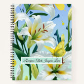 Sacred Recette Journal Blanc Lily Jaune Papillon (Devant)