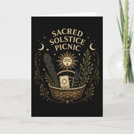 Sacred Solstice Picnic Litha Postcard Kaart