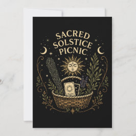 Sacred Solstice Picnic Litha Postcard Kaart