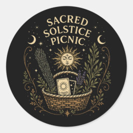 Sacred Solstice Picnic Litha Ronde Sticker