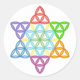 Sacred Star - Star of Life, 02/3D-CF. Ronde Sticker